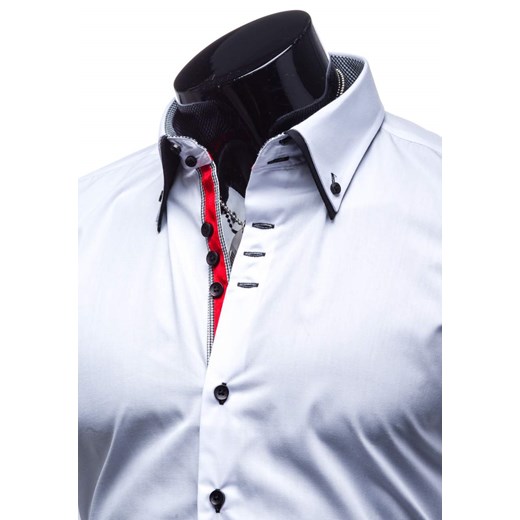 Biała koszula męska elegancka z długim rękawem Denley C04