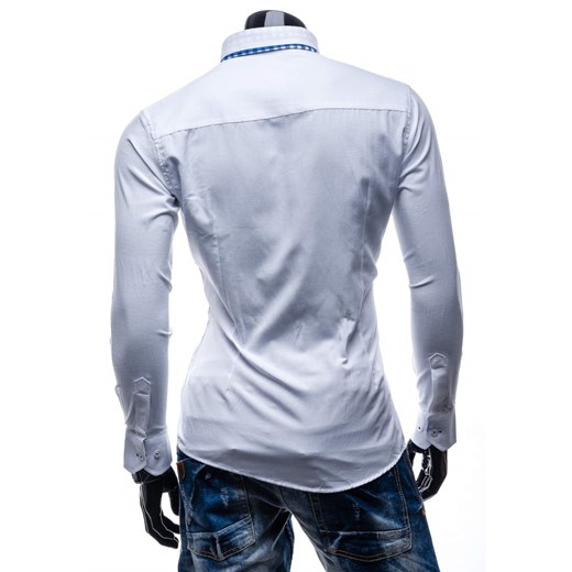 Biała koszula męska elegancka z długim rękawem Denley 211