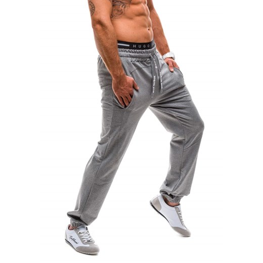 Antracytowe spodnie dresowe męskie Denley 2121
