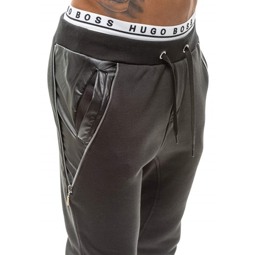 Czarne spodnie baggy męskie Denley K14
