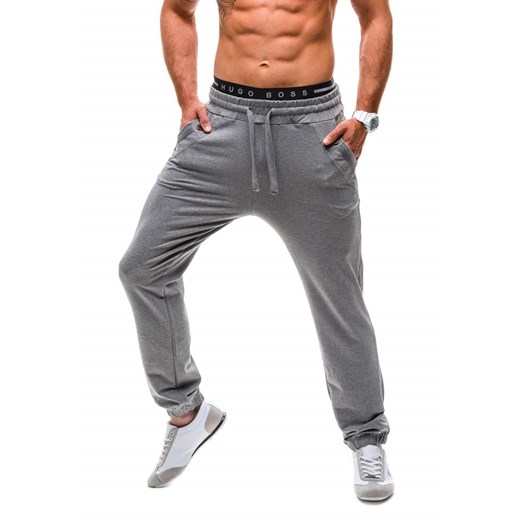Antracytowe spodnie dresowe męskie Denley 2116