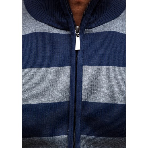 Granatowy sweter męski rozpinany Denley 6018