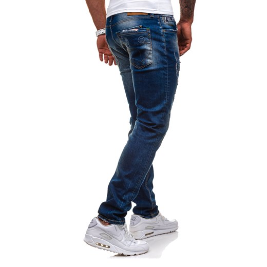 Granatowe spodnie jeansowe męskie Denley 4838-1(1017)