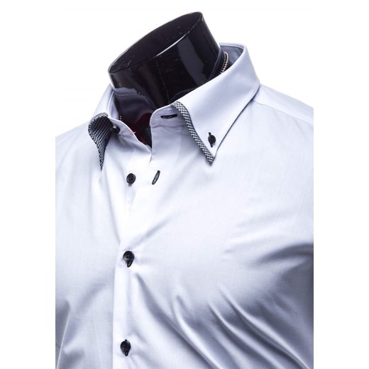 Biała koszula męska elegancka z długim rękawem Denley C02