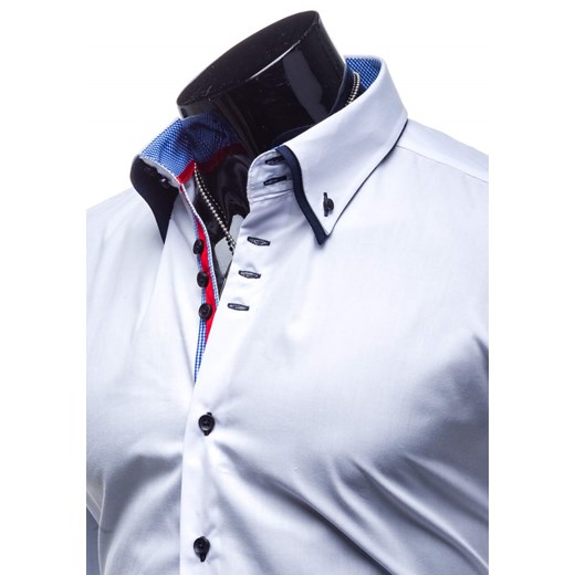 Biała koszula męska elegancka z długim rękawem Denley C03