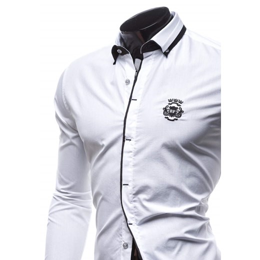 Biała koszula męska elegancka z długim rękawem Bolf 5728