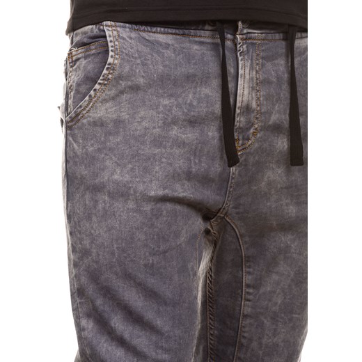 Szare spodnie jeansowe joggery męskie Denley 4156-1