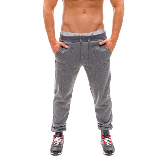 Antracytowe spodnie dresowe męskie Denley 3003