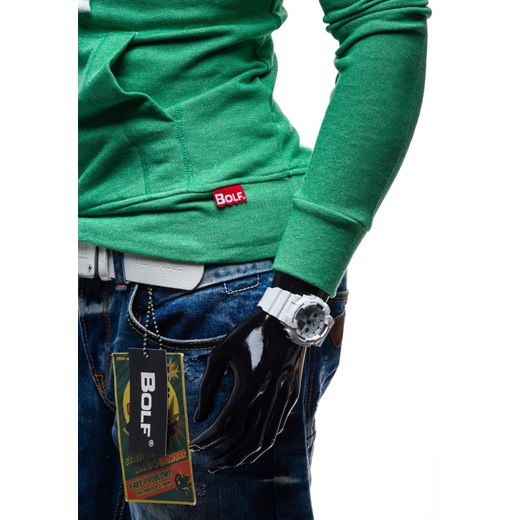Zielona bluza męska z kapturem Bolf 4642
