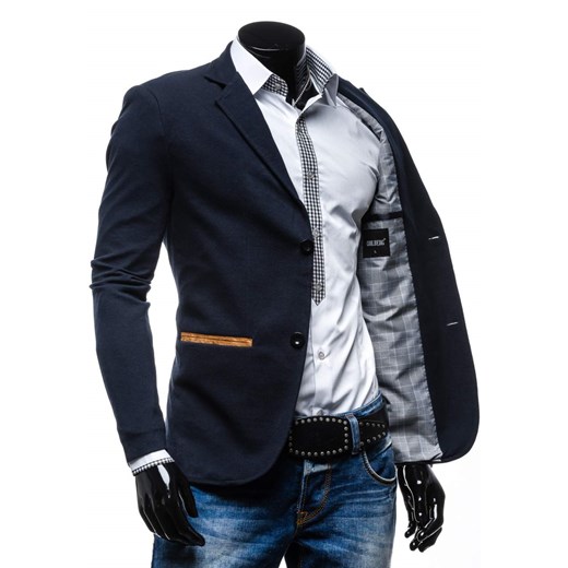 Granatowo-brązowa marynarka męska casual Denley 606-1