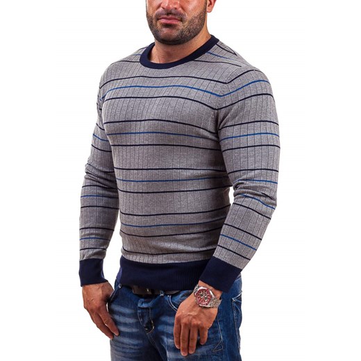 Szary sweter męski Denley 9015