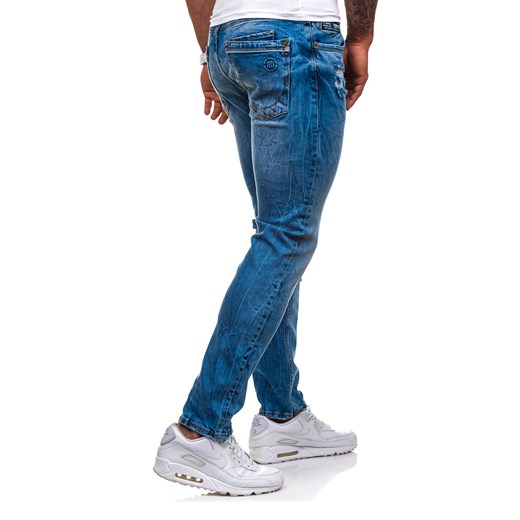 Niebieskie spodnie jeansowe męskie Denley 4838(1019)