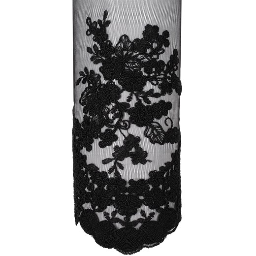 Sukienka z koronkowymi rękawami Kryspina III, elegancka kreacja w kolorze czarnym.   44 Modbis