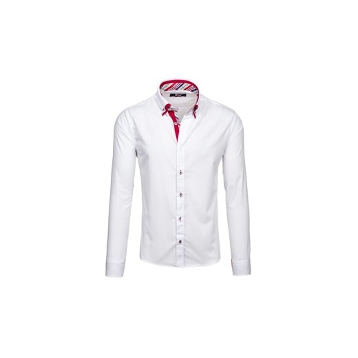 Biała koszula męska elegancka z długim rękawem Bolf 6895  Bolf L promocja Denley.pl 