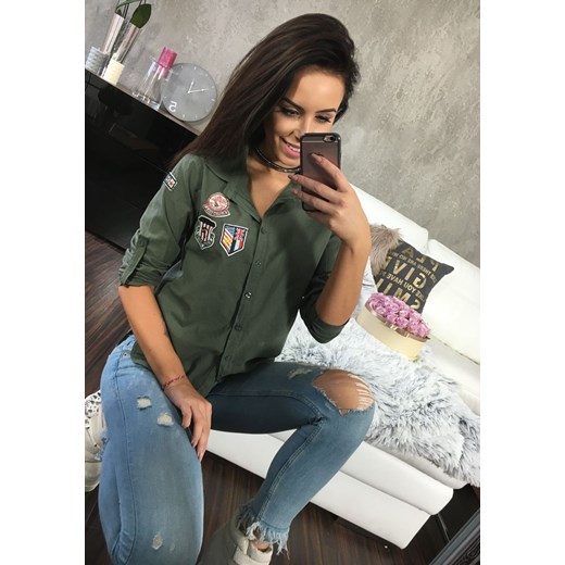 Khaki koszula damska Denley 01 Delle Rose M Denley.pl