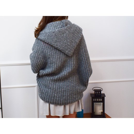 SWETER ,, SZALOWY KARDIGAN,, CIEMNY SZARY Magnes Line Butik Look