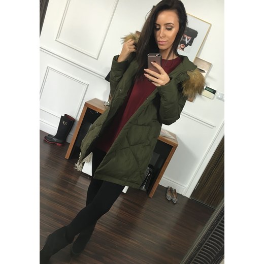 Khaki kurtka zimowa damska Denley 8074