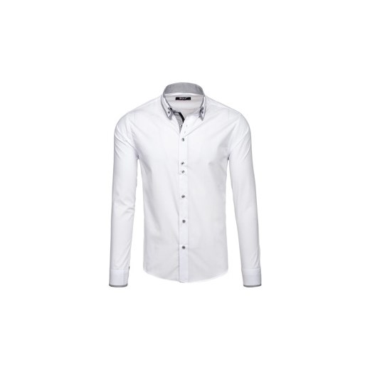 Biała koszula męska elegancka z długim rękawem Bolf 6929  Bolf 2XL okazja Denley.pl 