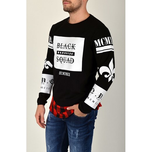 BLUZA MĘSKA BEZ KAPTURA NM 16001 - CZARNA   XXL Muuno