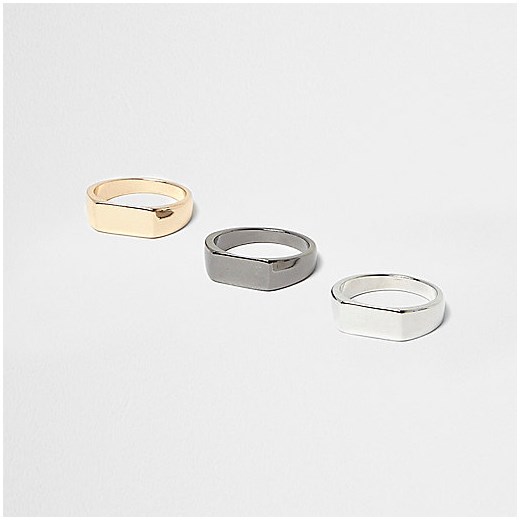Gold and silver tone rings pack  River Island   