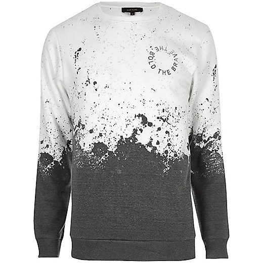White faded splatter print sweatshirt 