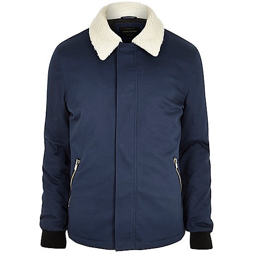 Blue borg collar jacket 