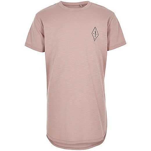 Boys pink graphic print T-shirt  bezowy River Island  