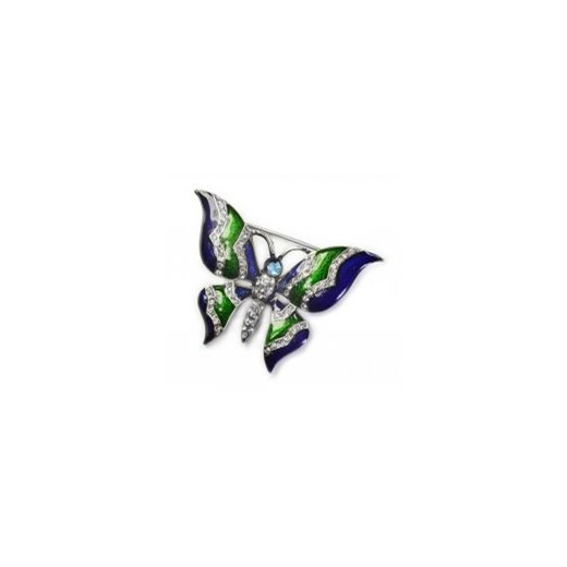 Broszka motylek niebiesko zielony
