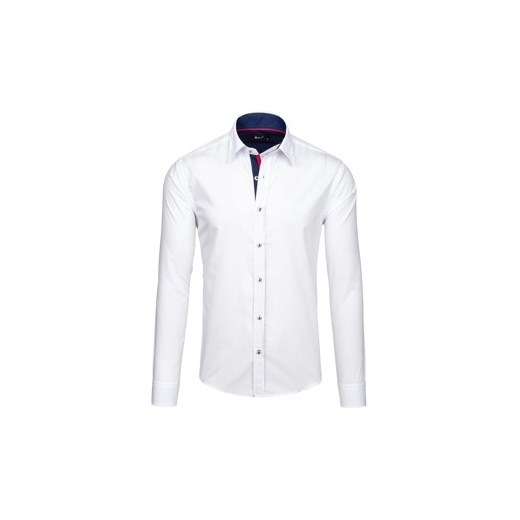 Biała koszula męska elegancka z długim rękawem Bolf 6939 Bolf  2XL okazyjna cena Denley.pl 