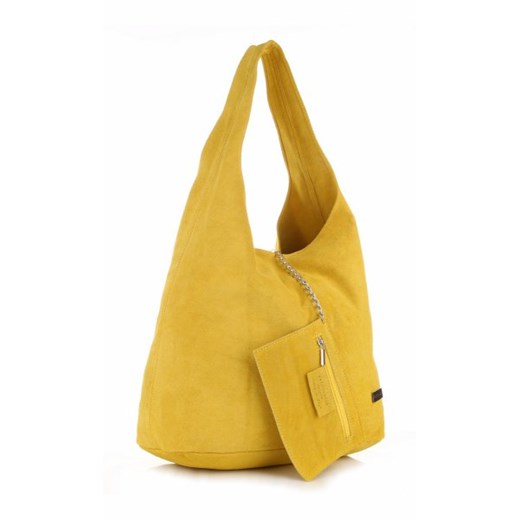Oryginalne Torby Skórzane XL VITTORIA GOTTI Shopper Bag z Etui Zamsz Naturalny Żółta (kolory) zolty Vittoria Gotti  PaniTorbalska