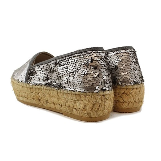 BUTY DAMSKIE ESPADRYLE SREBRNE CEKINY MACARENA SKÓRA zielony 36 sohobuty.pl