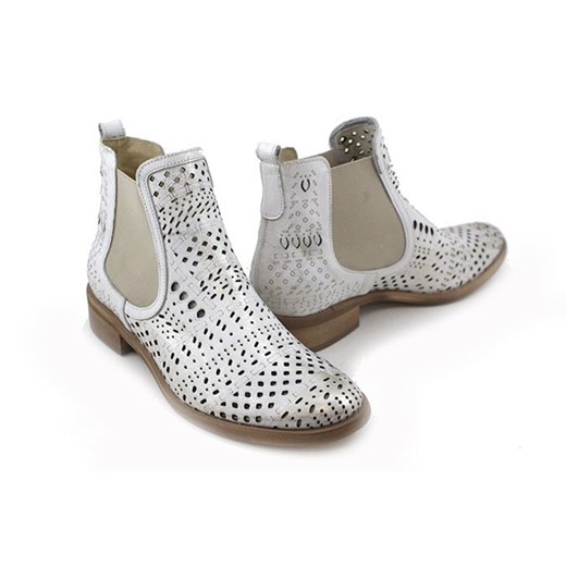BUTY DAMSKIE BOTKI SZTYBLETY BIAŁE/ ZŁOTE EXCLUSIVE ROBERTO SKÓRA NATURALNA Exclusive Roberto szary 39 okazyjna cena sohobuty.pl