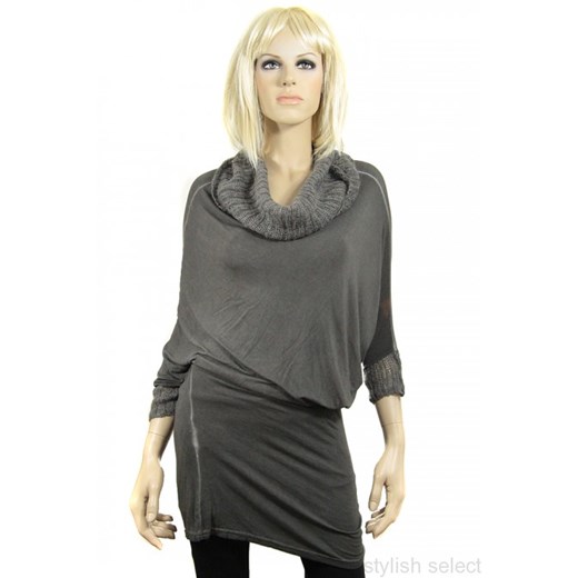markowa odzież włoska swetr Unisono 21396 PIOMBO stylishselect z golfem