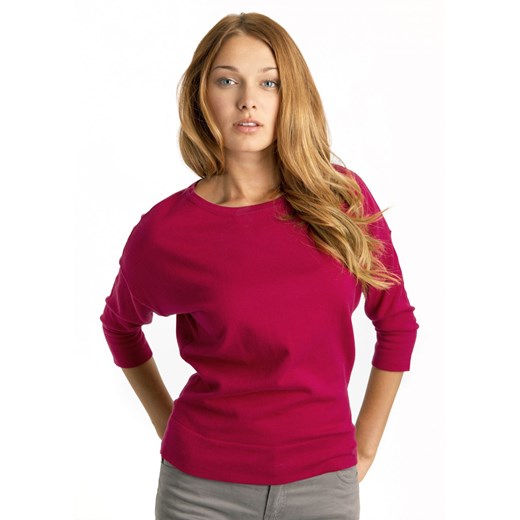Sweter w fasonie oversize greenpoint-pl czerwony bez wzorów/nadruków