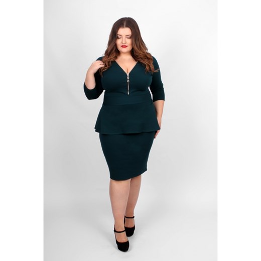 HOLLY MARINE Sukienka z baskinką czarny By 20inlove 20inlove.pl