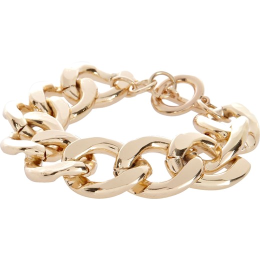 Gold tone chunky curb chain bracelet