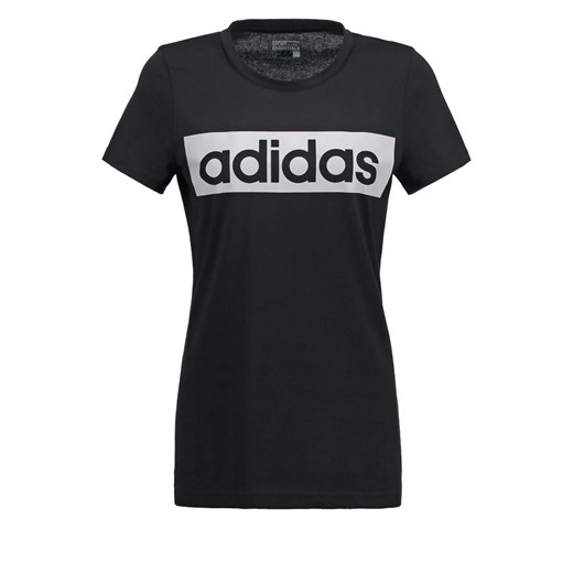 adidas Performance ESSENTIALS LINEAR Tshirt z nadrukiem black/white