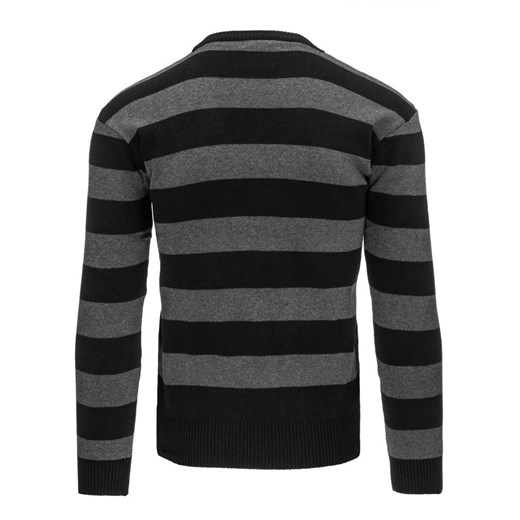 Sweter męski w paski czarny (wx0843)   XL DSTREET