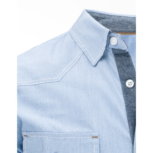 Błękitna koszula męska w paski (dx1159)   XXL DSTREET