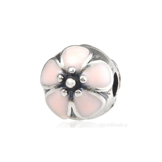 D561 Kwiat klips spinka charms koralik srebro 925