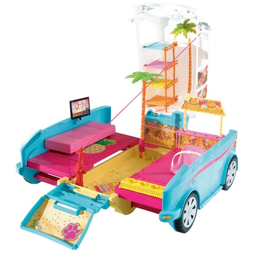 Barbie, Wakacyjny pojazd piesków, zestaw Mattel smyk