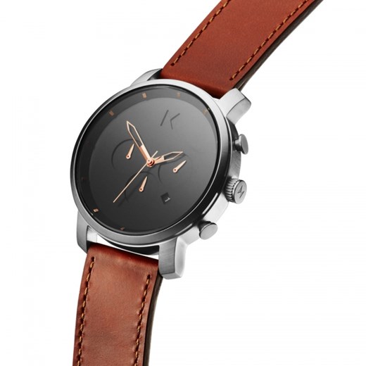 CHRONO SILVER/NATURAL LEATHER Mvmt Watches   theClassy.pl