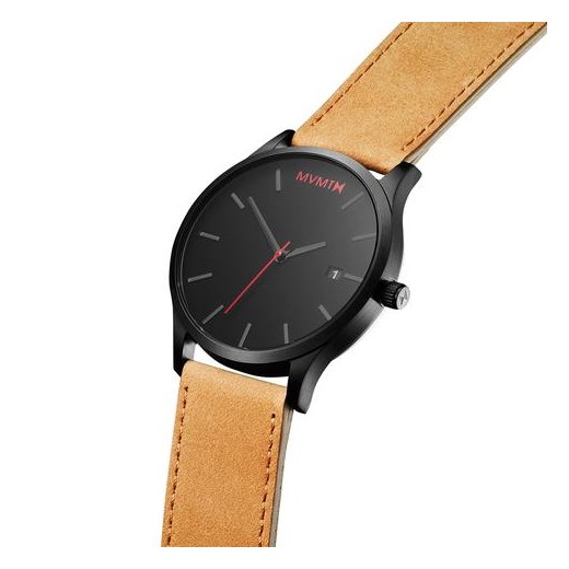 CLASSIC BLACK/TAN LEATHER pomaranczowy Mvmt Watches theClassy.pl