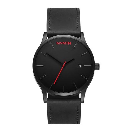 CLASSIC BLACK/BLACK LEATHER Mvmt Watches czarny theClassy.pl