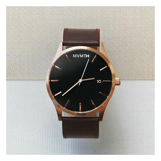 CLASSIC ROSE GOLD/BROWN LEATHER czarny Mvmt Watches  theClassy.pl