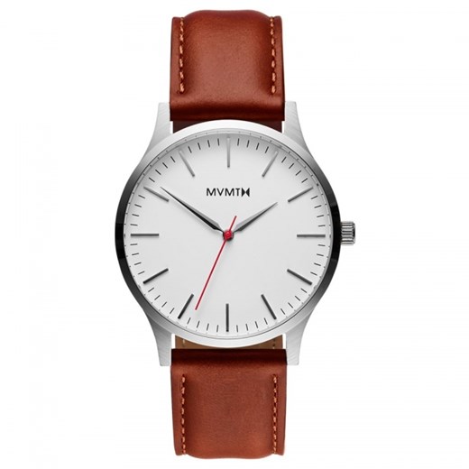 THE 40 - SILVER/NATURAL LEATHER Mvmt Watches brazowy  theClassy.pl