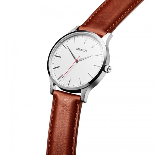THE 40 - SILVER/NATURAL LEATHER Mvmt Watches szary  theClassy.pl