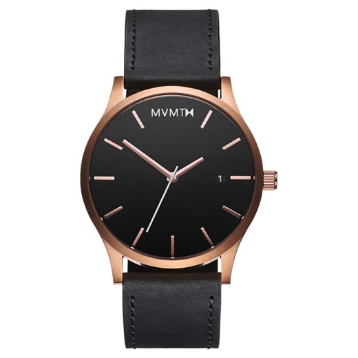 CLASSIC ROSE GOLD/BLACK LEATHER szary Mvmt Watches  theClassy.pl