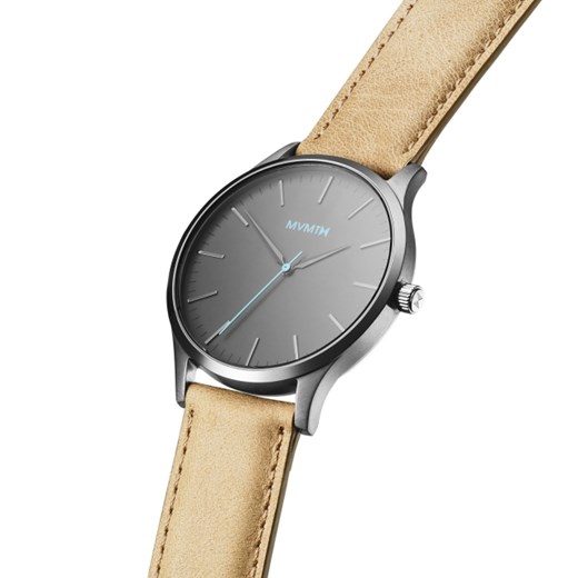 THE 40 - GUNMETAL/SANDSTONE LEATHER Mvmt Watches bezowy  theClassy.pl