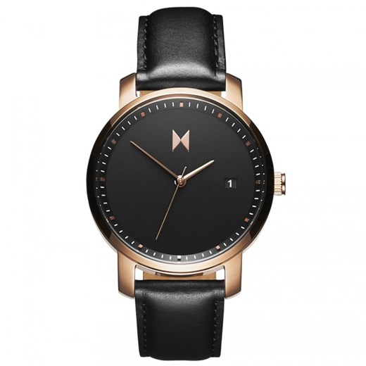WOMEN'S ROSE GOLD/BLACK LEATHER czarny Mvmt Watches  theClassy.pl